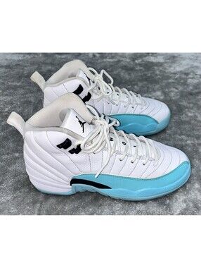 Nike Air Jordan 12 Reteo (GS) White-Light Aqua Size 6.5y  (510815-100)